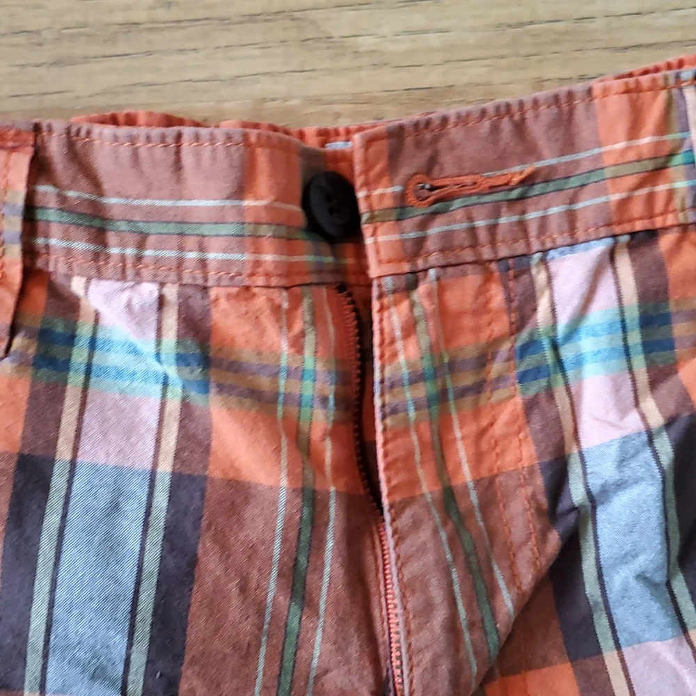 Old Navy Orange‎ Boys Plaid Shorts Size 12